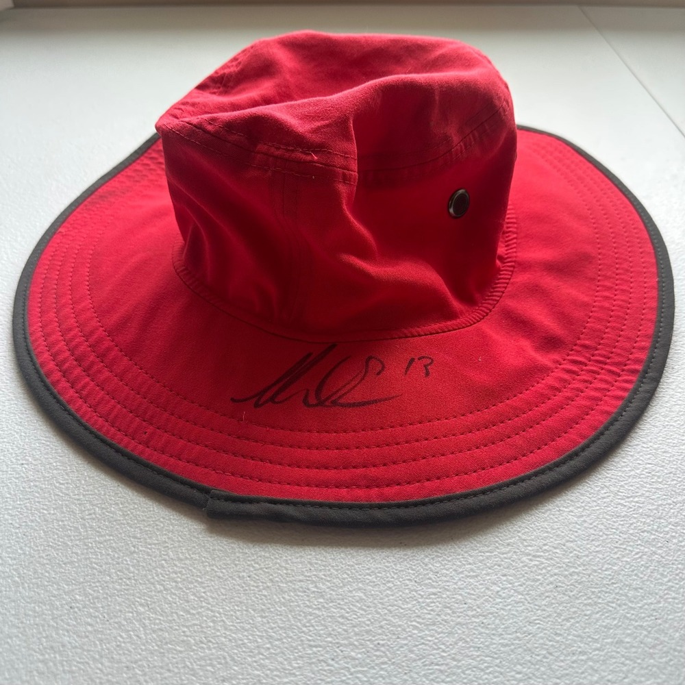 Mike Evans Tampa Bay Buccaneers NFL Golf Bucket Hat Red New Era Autographed